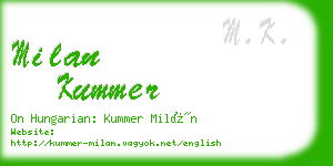 milan kummer business card